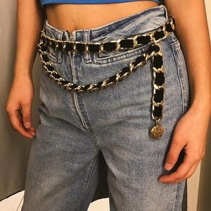 Black And Gold Chain Belt